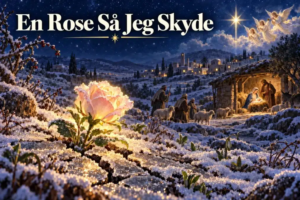 En Rose Så Jeg Skyde – lysende rose blomstrer ved Betlehem