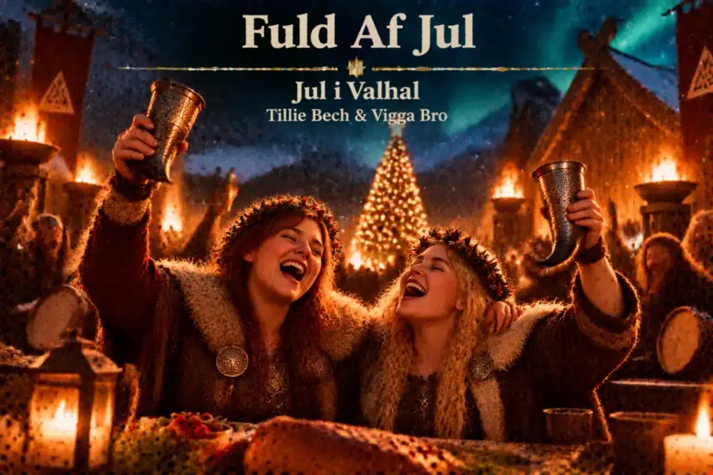 Vikingkvinder fejrer jul i Valhal med ild, sne og nordisk fest