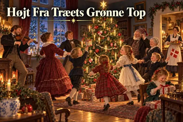 Højt Fra Træets Grønne Top – familie danser omkring historisk juletræ