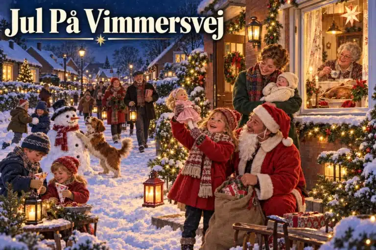 Jul På Vimmersvej – Anna får julegave, mens familien fejrer på sneklædt villavej