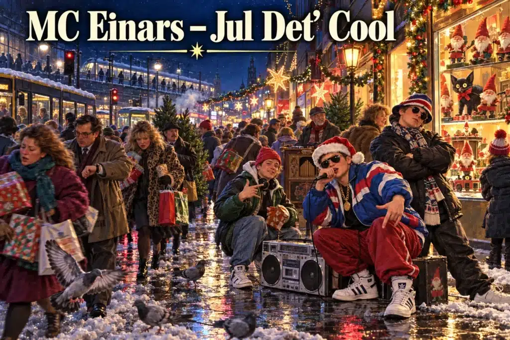 MC Einars – Jul Det’ Cool – rapgruppe optræder blandt julehandel og bymylder