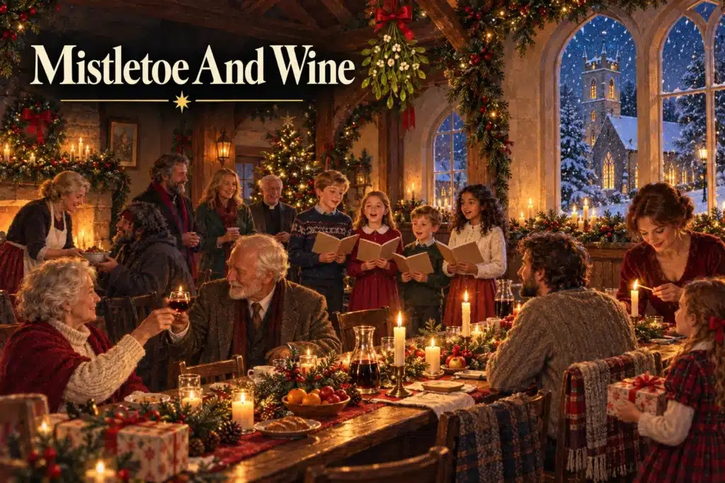 Mistletoe And Wine – familie samles ved julebordet efter kirkegang