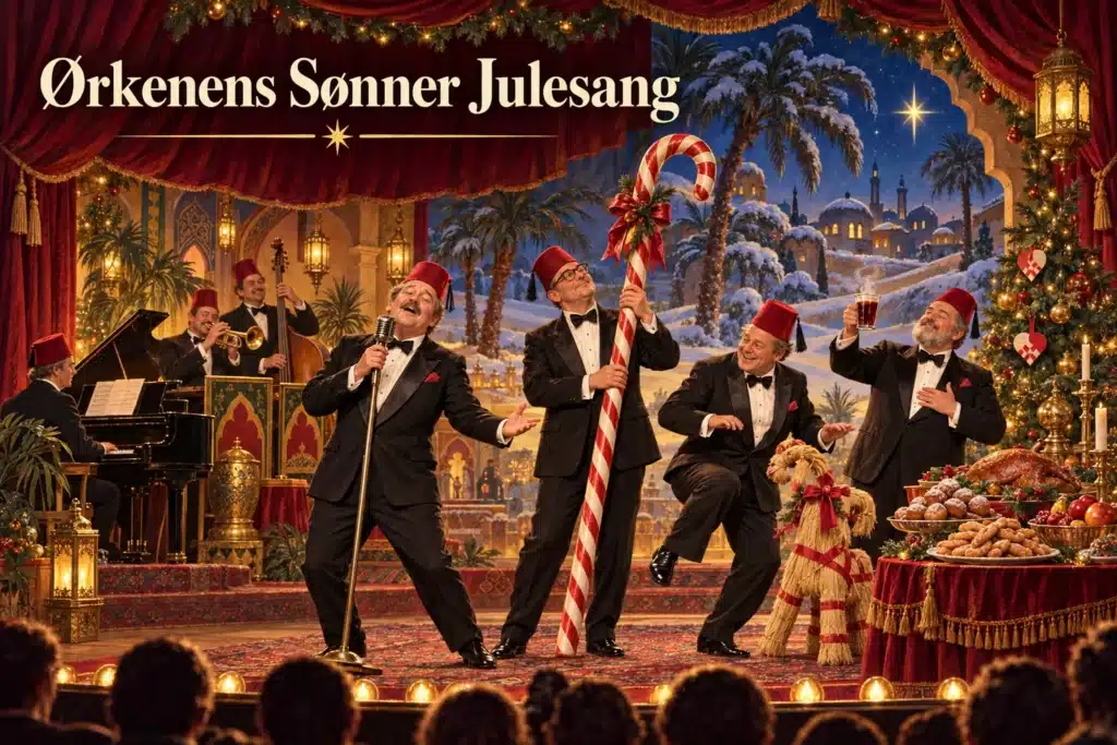 Ørkenens Sønner Julesang – fire logebrødre optræder med humoristisk julekabaret