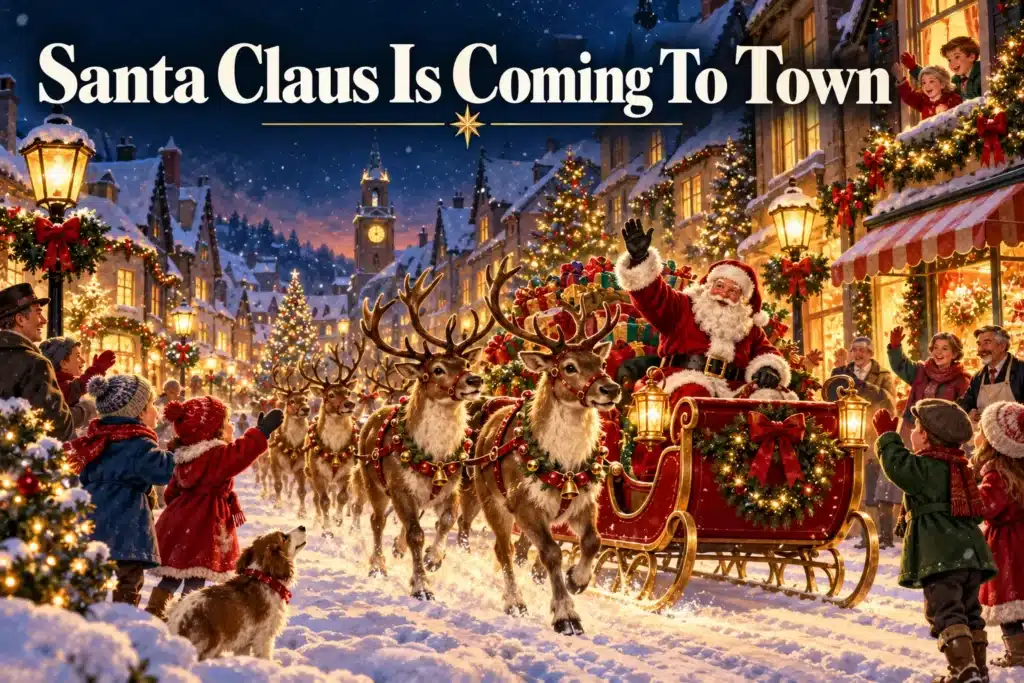 Santa Claus Is Coming To Town – julemanden ankommer til en sneklædt by