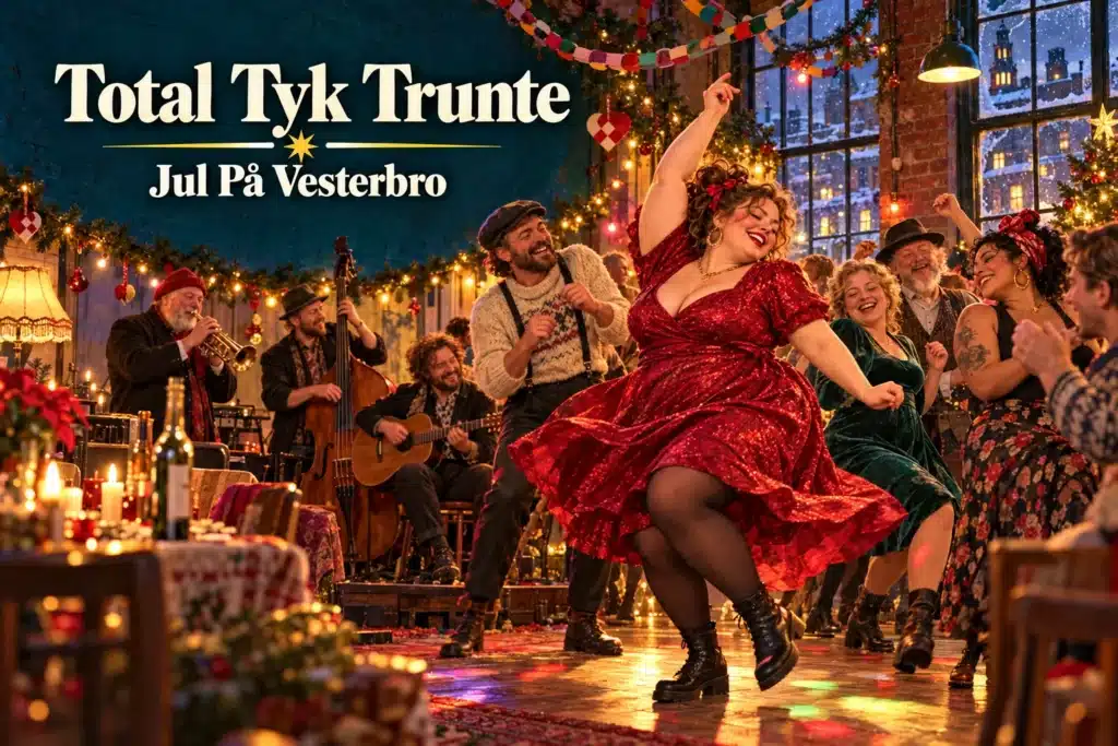 Total Tyk Trunte – kurvet kvinde danser selvsikkert til en julefest på Vesterbro