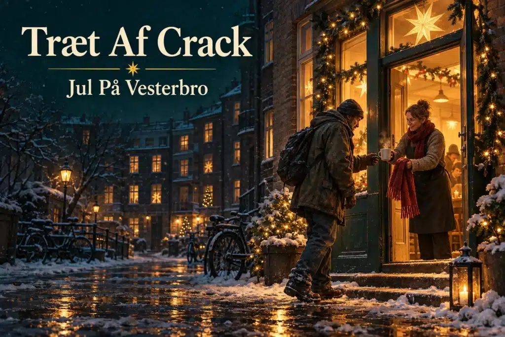 Træt Af Crack – udmattet mand går mod varme og hjælp på et sneklædt Vesterbro