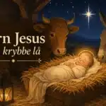 Barn Jesus i en krybbe lå